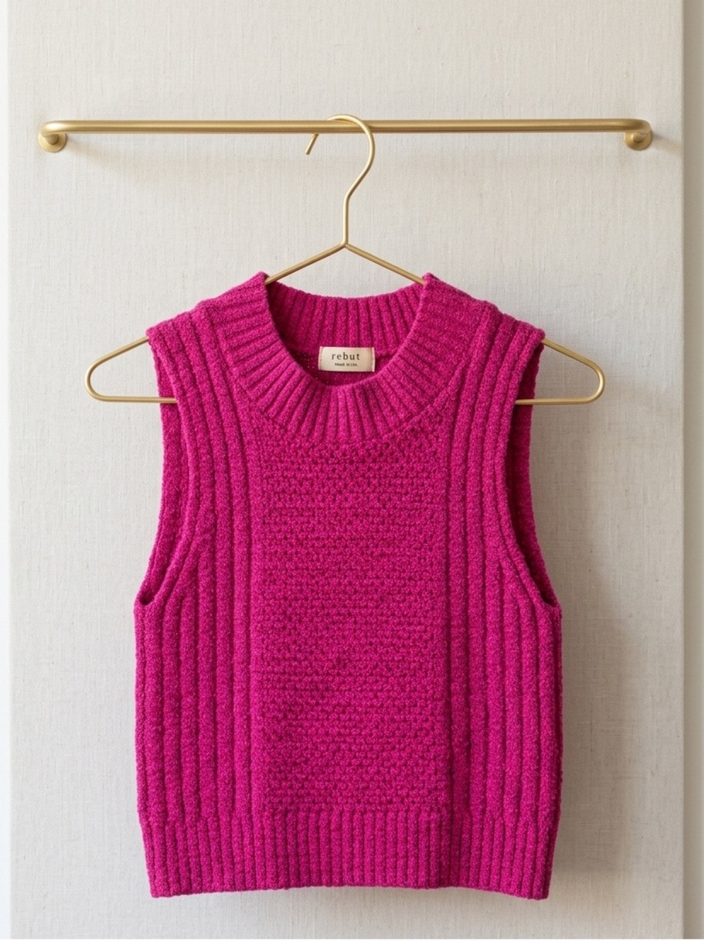 Hot Pink Ribbed Knit Top